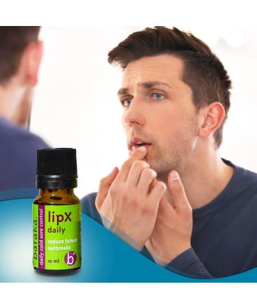 Baraka LipX Daily - Natural Cold Sore & Lip Blister Remedy - Made with Essential Oils of Tea Tree Hyssop Decumbens Melissa Palmarosa Lavandin & Eucalyptus Sesame Base Organic - 10ml (1 - Pack) 0.14 Fl Oz (Pack of 1) Da  - Buy Online on GoSupps.com