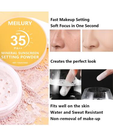Buy Sunscreen Setting Powder SPF 35 | Mineral Brush Powder for Oil Control & Natural Matte Finish - #01 Translucent 1oz - Buy Online on GoSupps.com