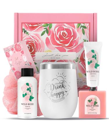 Gifts for women Birthday Gifts for women Rose Relaxing Spa Gifts Basket Set for Women Bath and Body Self Care Gift Ideas Mothers Day Christmas Gifts for Women