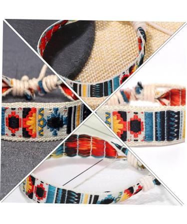 CALLARON 1pc Embroidered Ethnic Bracelet Tribal Jewelry Fabric Wirstlet Bracelets for Women Embroidered Wrist Chain Hand Bohemian Jewelry Rope Ribbon Cotton Rope Braided Rope Miss - Buy Online on GoSupps.com