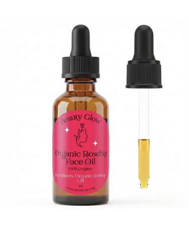 Organic Rosehip Oil for Face Anti-Aging Miracle Facial Moisturizer for Face & Gua Sha Cold Pressed Serum Natural Skincare Fortifying Hydrates Skin Moisturizing Beauty Glow 1 Fl Oz