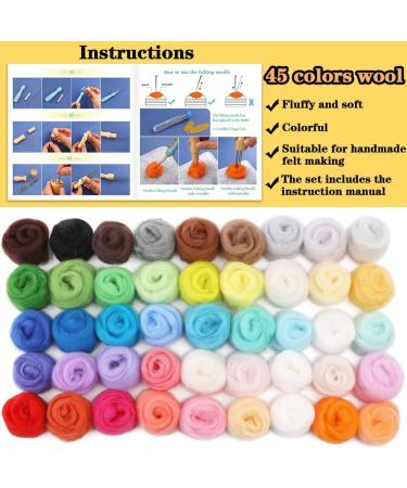 Veroave Needle Felting Starter Kit with Storage Bag  385 Pcs Complete Needle Felting Tools and Supplies  Wool Felting Kit with Wool Felt Tools and Felt Molds for Home Decoration Felted Animal 45 colors - Buy Online on GoSupps.com