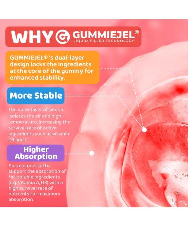 Kids Multivitamin Gummies + Calcium Probiotics Vitamin D3 C Methylated B12 & Methylfolate B6 A K2 E Zinc Prebiotics for Children Ages 4+ Clean & Sugar Free for Nutritional Support 60 Cts 60 Count (Pack of 1) - Buy Online on GoSupps.com