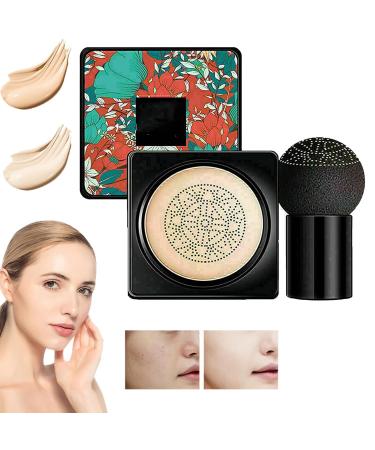 Wonderninelife Beauty Cream Base Mushroom Head Air Cushion Cc Cream Beauty Clear Cover Beauty Cream Long Lasting Moisturizing Oil Control (Lvory White-B)