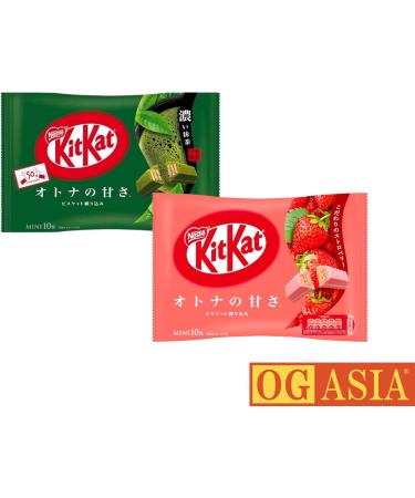  OG ASIA Kitkat Chocolate Bars - Strawberry and Matcha - from Japan - OG ASIA - 2 x 111g - Buy Online on GoSupps.com