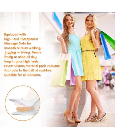 3 Pairs Metatarsal Pads for Women - Anti-Slip Ball of Foot Cushions & Heel Inserts in Beige Black Clear | Blister Prevention for Open Toe Shoes - Buy Online on GoSupps.com