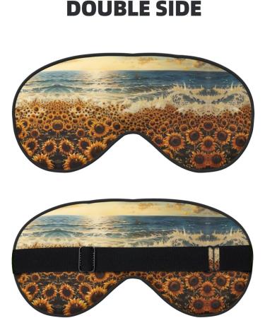 Sunflowers Sea Print Ultra-Soft Light-Blocking Eye Mask - Optimal Comfort for Restful Sleep | International Shipping Available - Buy Online on GoSupps.com