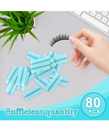 Self Adhesive Lash Strips | 80 Reusable No Glue Eyelashes | Self-Sticking Fake Lashes for Easy Application - Blue - Buy Online on GoSupps.com
