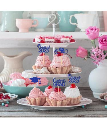 Vigcebit Graduation Cupcake Toppers 2023 | Graduation Cupcake Toppers | Class of 2023 Graduation Cupcake Toppers Diploma Grad Caps Cake Toppers Picks for Graduation Blue - Buy Online on GoSupps.com