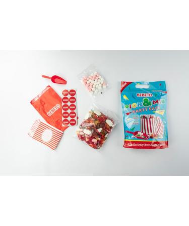Bebeto Pick & Mix Party Pack - 750g Halal Certified Candy with Gummy Sweets, Marshmallows, Scoop, Stickers, Goodie Bags - Single Pack - Buy Online on GoSupps.com