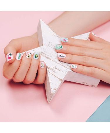 2800-Piece Mixed Summer Holiday Nail Art Stickers | 3D Flamingo, Cactus, Fruits, Leaves | Self-Adhesive Nail Decals with Tweezers - Buy Online on GoSupps.com