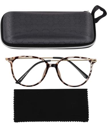 Venga Amigos Computer Glasses - Blue Light Filter UV Protection Retro Metal Frame Anti-Fatigue Includes Case & Cleaning Cloth - Bright Leopard Pattern - Buy Online on GoSupps.com