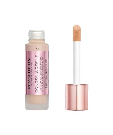 Makeup Revolution Conceal and Define Foundation F5 - Full Coverage Matte Finish, Vegan & Cruelty-Free - Buy Online on GoSupps.com