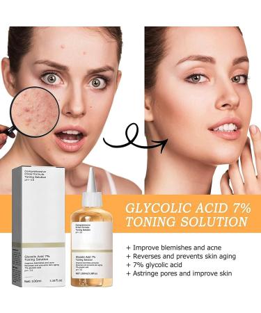 Glycolic Sour 7% Toner Hydrating Toner for Face Glycolic Acid Toning Resurfacing Solution Glycolic Acid 7% Facial Exfoliation for Blemishes and Acne Facial Moisturizer-Repair Damage Skin 100ml - Buy Online on GoSupps.com