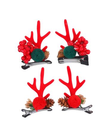 minkissy 2 Pairs Christmas Hair Clips Women Hair Accessory Girls Christmas Barrette Party Hair Ornaments Kids Hairpin Cute Hair Clips Hair Decoration Hair Accessories Abs Child