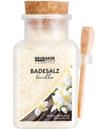 BRUBAKER Bath Salts 400g - Vanilla Scent - Bath Additive with Natural Extracts - Wellness Bath for Relaxation and Body Care