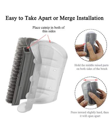 Kingtree Cat Self Groomer 2 Pack - Wall Corner Brushes for Cats - Soft Cat Scratcher and Grooming Massage Combs - Long and Short Fur Cats and Kittens - Pet Groomer and Massager Brush for Indoor Pets - Gray - Buy Online on GoSupps.com