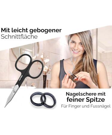 AFTREN Curved Nail Scissors Cuticle Scissors Nails Toenails Brand Quality Extra Fine Sharp for Women Men 4 inch Black - Buy Online on GoSupps.com