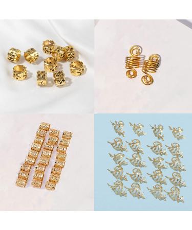 AUNEAL Hair Accessories for Women - 50pcs Gold Hair Jewelry for Braids, Dreadlocks, and Hairstyles - Buy Online on GoSupps.com
