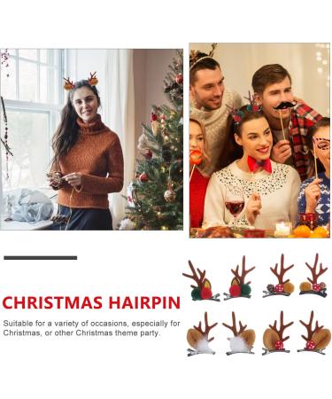 4 Pairs Antler Hair Clips Reindeer Hair Clips Christmas Reindeer Antlers Hair Clips Cute Reindeer Hair Barrettes for Women and Girls - Buy Online on GoSupps.com