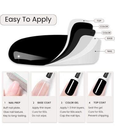 MEGIOR Black Gel Nail Polish 15ml Gel Polish 1PCS Soak Off UV LED Nail Gel Polish for Nail Art Manicure Salon DIY Home for Women Girls Nails - Buy Online on GoSupps.com