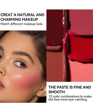 Blush Makeup Palette Cosmetics Powder Blush Palette 12 Colors Blush Shades Smudge Proof Long Wearing Blendable for cheek and eye makeup - Buy Online on GoSupps.com