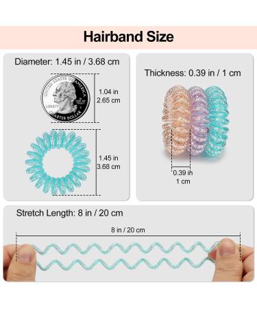 JessLab Spiral Hair Ties 20 Pcs - No Crease Ponytail Holders & Bracelets for Girls and Women - Steel Beaded - Traceless Phone Cord Design - Buy Online on GoSupps.com