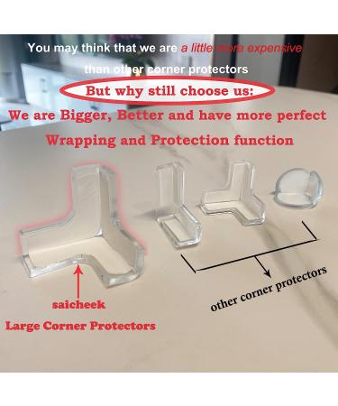 12Pcs Large Silicone Corner Protectors for Baby | T-Shaped Table & Furniture Guards | Strong Adhesive Baby Proofing | 1.7inch Length - Buy Online on GoSupps.com