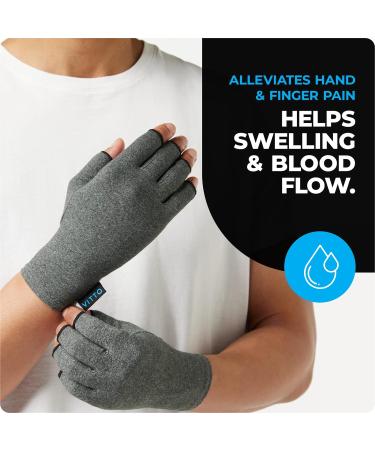 VITTO Anti-Arthritis Compression Gloves for Pain Relief - Fingerless Design for Women & Men (Small Grey) - Buy Online on GoSupps.com