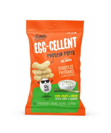 EGG-CELLENT Protein Puffs - Sour Cream & Onion 33g (Pack of 1)