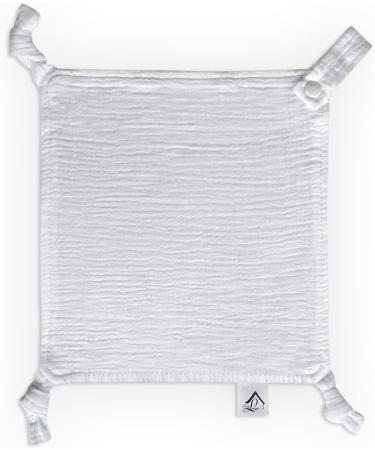 Baby Luxe 5-in-1 Mini Muslin Square Bib Toy Holder Washcloth Comforter Set of 3 - Baby Pink Medium Pink White - Clip Attachment for Baby Bag, Pacifiers, Teething Toys and More - Buy Online on GoSupps.com