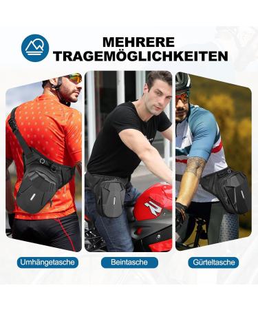 Iseyou Leg Bag for Men - Multifunctional Thigh Pocket for Hiking Camping Climbing Running & Sports - Removable Leg Belts - Black - Buy Online on GoSupps.com