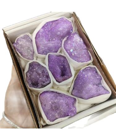 Specimen Purple Titanium Rainbow Aura Lemurian Quartz Cluster Crystal Specimen Gifts Home Decoration - Buy Online on GoSupps.com