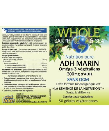 Whole Earth Sea Marine DHA Omega-3 30 Vegetarian Softgels - Essential Vegan Omega-3 Supplement - Buy Online on GoSupps.com