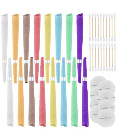 16pcs Earwax Removal Kit Ear Candles Wax Removal Ear Cleaning Candles with 20 Wooden Cotton Swabs & 8 Protective Disks Earwax Removal Tool for Ear Cleaning