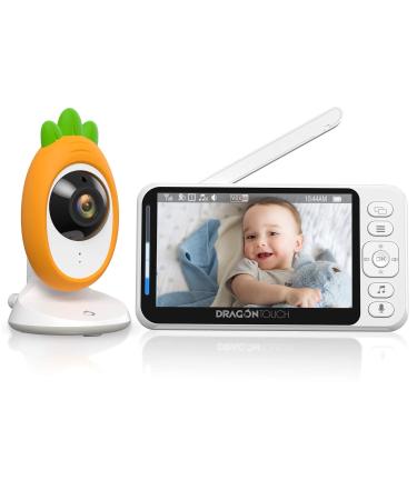 Dragon Touch Baby Monitor with Camera 4.3" HD LCD Screen 2.4GHz Wireless Transmission Two-Way Audio Infrared Night Vision VOX Mode Split Screen 8 Lullabies and Temperature Monitoring-E40 Single