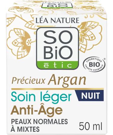 L A NATURE SO BiO tic | Light Anti-Aging Night Care Precious Argan | Smoothes & Firms | Organic Argan Oil | Hyaluronic Acid | 99% Natural Origin | Made in France | 50 ml - Buy Online on GoSupps.com