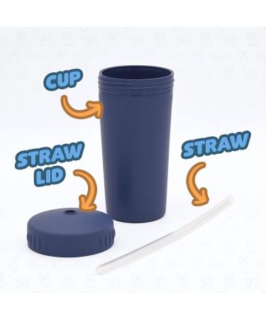 MightyMoe 4-Pack Spill Resistant 10 oz. Straw Cup Set with Silicone Straws - Slate/Blue Gray - Buy Online on GoSupps.com