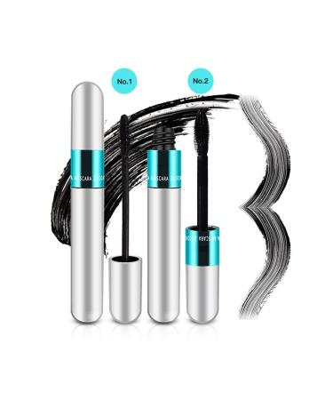 MIRORA 2 in 1 Waterproof Mascara Make Natural Lengthening and Thickening with 4D Silk Fiber for 5x Longer Lashes  Won't Clump and Last All Day (1 Pack) 1 PCS  Dark Cyan