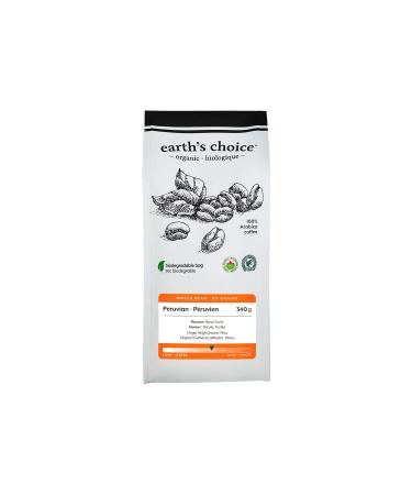 Earth's Choice Organic Coffee Peruvian Whole Bean 6 Count of 340g Peruvian Whole Bean 6 count (Pack of 1)