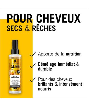 Schwarzkopf GLISS Express Detangling Milk - Precious Oil - Nutrition - Protects up to 230 C - Detangles & Intensely Nourishes - Dry & Ragged Hair - Normal Care - Without Rinsing - 200 ml - Buy Online on GoSupps.com