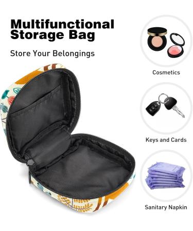 Shop Cute Orange Fox & Flower Women's Storage Pockets | Portable Period Kit Bag - Ideal for Girls - Buy Online on GoSupps.com
