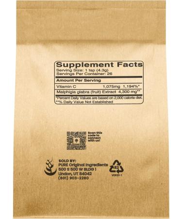 Acerola Cherry Powder 4oz - Pure Original Ingredients, Non-GMO, Gluten Free, Eco-Friendly Packaging - Buy Online on GoSupps.com