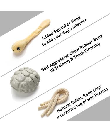 Sedioso Large Breed Dog Chew Toy - Tough Dental Chew for Aggressive Chewers - Teeth Cleaning Turtle Toy for Medium to Large Dogs (Grey) - Buy Online on GoSupps.com