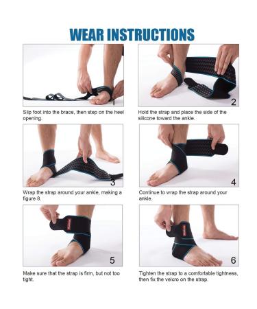 Dualeco Adjustable Ankle Support Brace for Women/Men/Kids - Compression Ankle Strap for Sprained Ankle, Weak Ankles, Sports - Blue - 1 Pcs - Buy Online on GoSupps.com