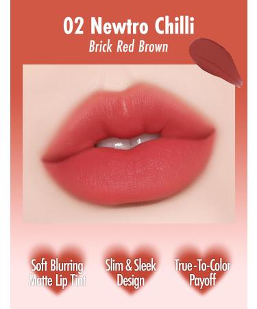 Blurry Filter 02 Newtro Chilli Korean Lip Stain Marker - Long Lasting Matte Lip Tint | Soft Blur Finish | Comfortable & Lightweight | 0.21 Fl Oz - Buy Online on GoSupps.com