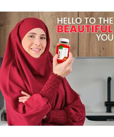 Khair Biotin Gummies for Adult - 5000 mcg - Vegetarian - Non GMO Gluten Free & Gelatin Free - Biotin Gummy Halal Vitamins for Hair Skin & Nails - 60 Gummies - Buy Online on GoSupps.com