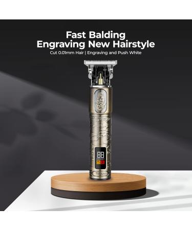 RESUXI Beard Trimmer and Hair Clippers for Men - Professional Beard Grooming Kit with Rechargeable Waterproof Shaver - Electric Cordless Design - 3 Changeable Detailer Combs (Gold) - Buy Online on GoSupps.com