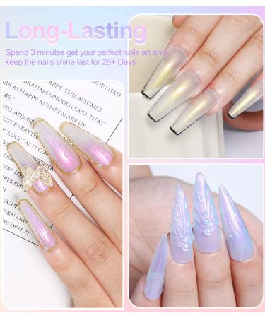 DouborQ 10 Colors Clear Gel Nail Polish Set - Mermaid Shell Shimmer Soak Off UV Gel Kit for Salon & Home Manicure - Buy Online on GoSupps.com