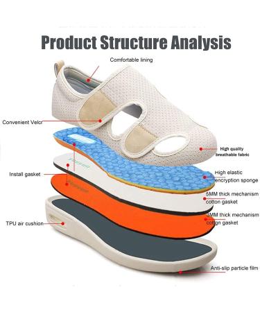 ZBJH Extra Wide Diabetic Shoes for Women 22.9.2 - Size 42 (Color A03) | Swollen Feet, Arthritis, Edema Footwear - Buy Online on GoSupps.com